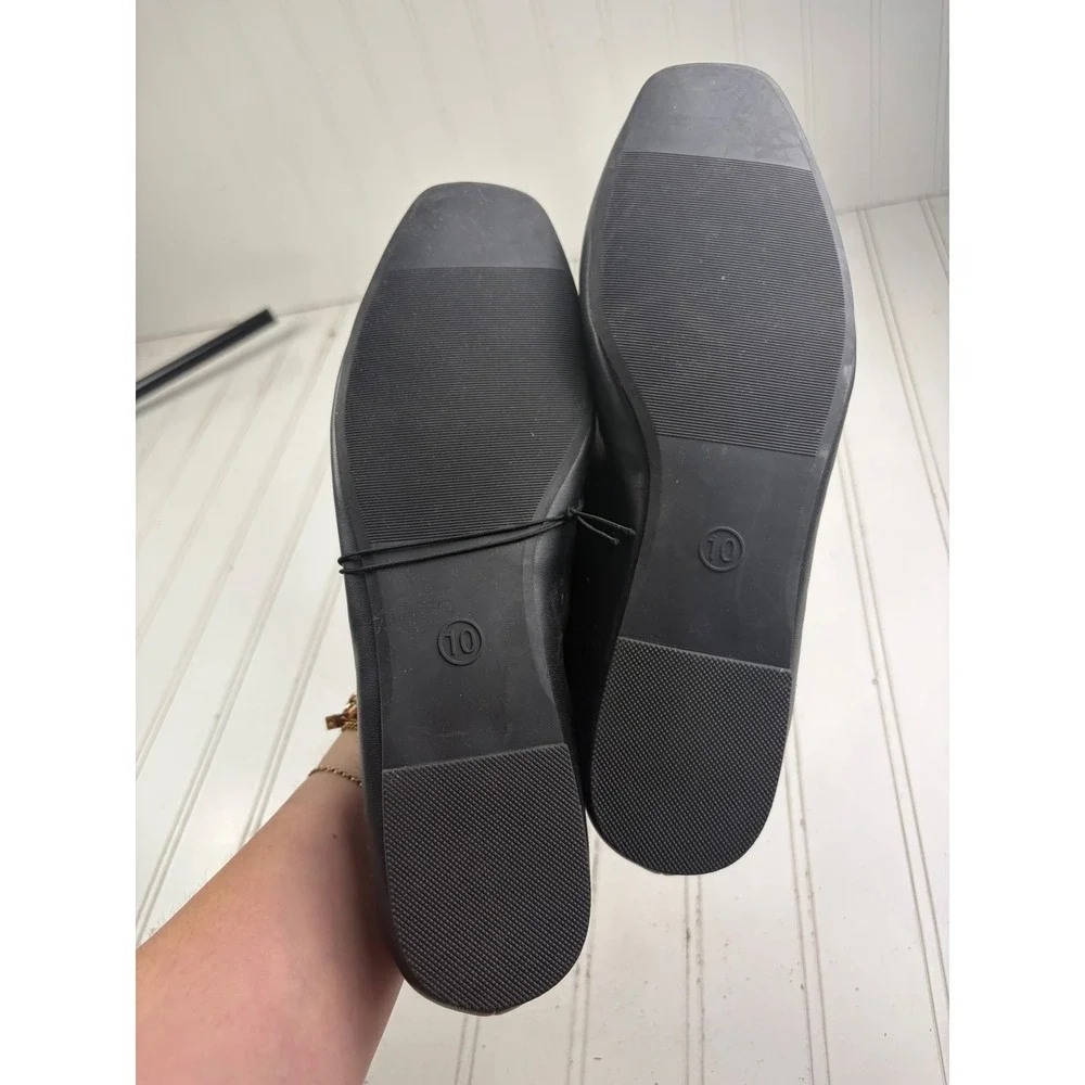 Wild Fable Elsa Black Leather Mary Jane Ballet Dress Flats Women's Size 10